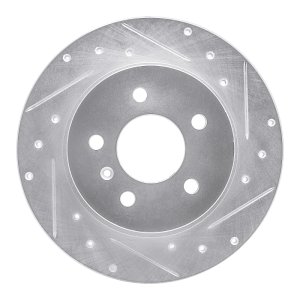 Buick Lucerne Brake Rotor (1) - Rear Right - R1 Concepts - Drilled & Slotted - Silver - `06-`11